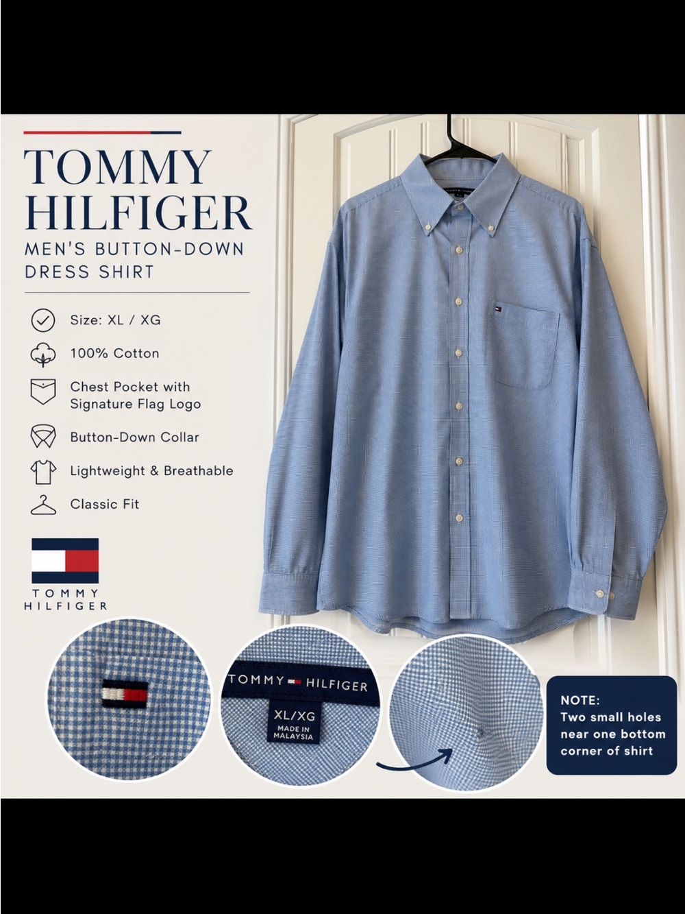 Tommy Hilfiger Light Blue Button-Down Oxford Shirt